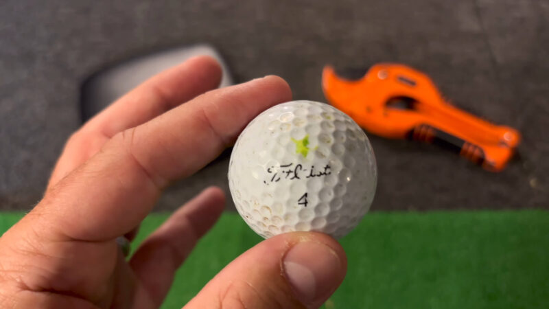 Damaged and Scratched Golf Ball